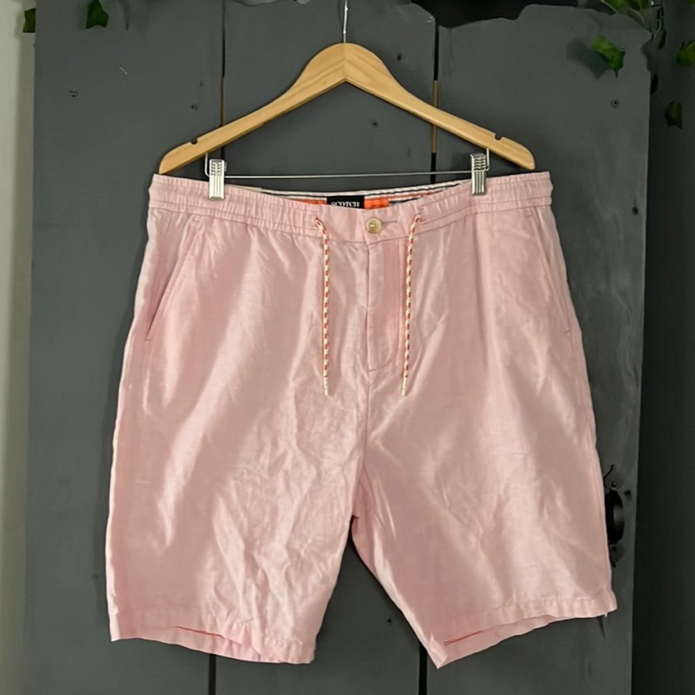 Scotch & Soda Fave  linen-blended Bermuda Short in Rose Size 38